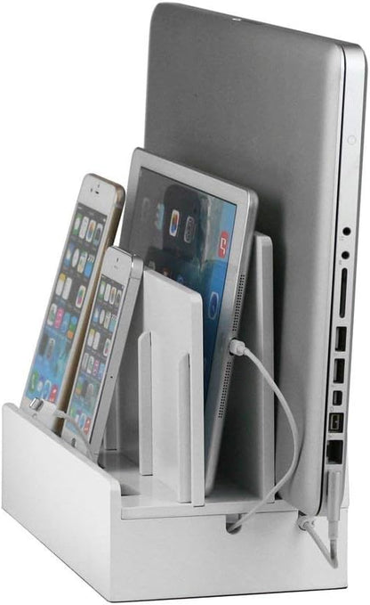 Great Useful Stuff G.U.S. Multi-Device Charging Station Dock & Organizer - Multiple Finishes Available. for Laptops, Tablets, and Phones - Strong Build, Eco-Friendly Bamboo