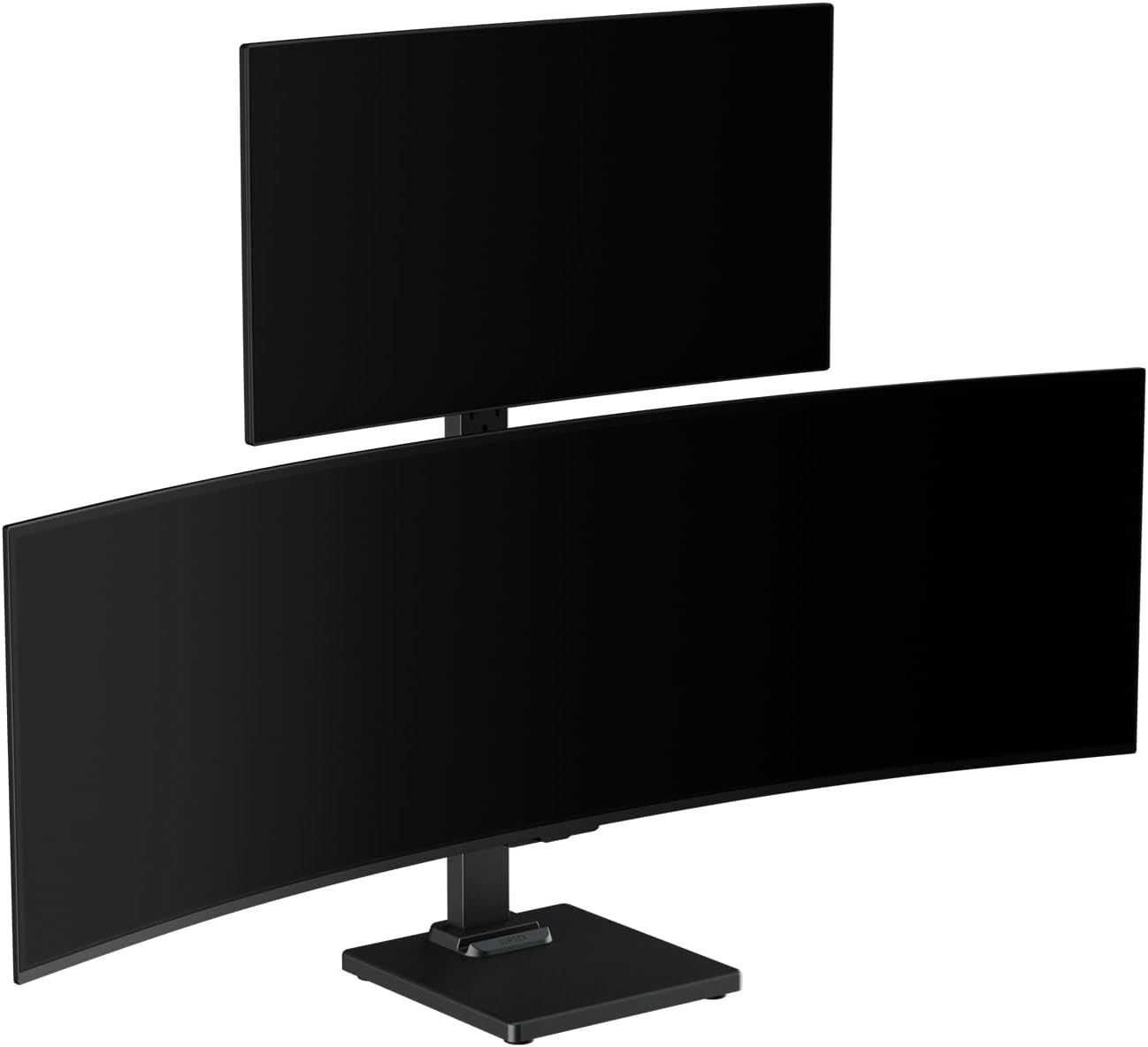 Suptek Single LCD Computer Monitor Free-Standing Desk Stand Mount Riser for 13 Inch to 43 Inch Screen with Swivel, Height Adjustable, Rotation, 50, 75, 100mm VESA Base Stand, Black