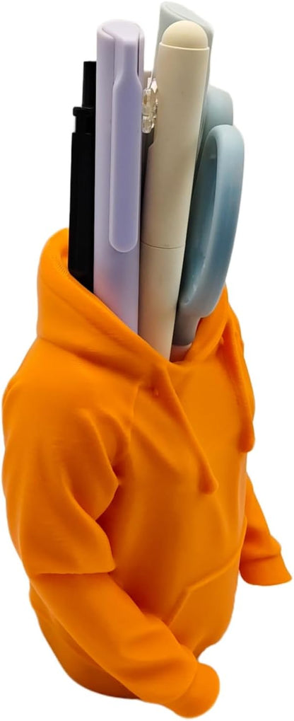 TIME&TRAVE Unique Sweatshirt Pen Holder for Desk, Creative Pencil Holder Desk Organizers, Office Supplies Decorations Idea Gift for Men Women Kids(Yellow)