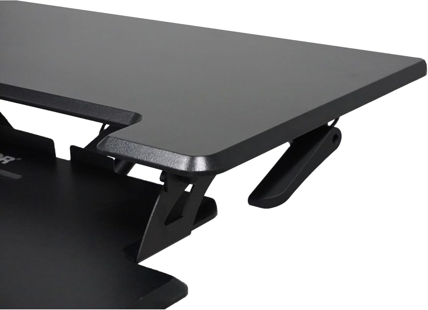 Victor DCX610 Height Adjustable Compact Standing Desk| Black| 33” Wide Sit-Stand Dual Monitor Desk and Laptop Riser Workstation| Compatible with Most Monitor Arms
