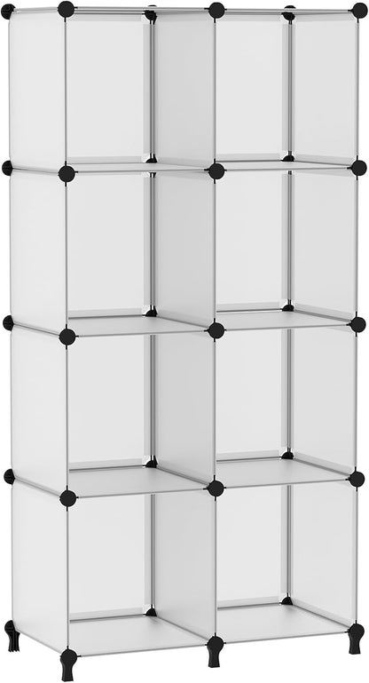 AWTATOS Cube Storage Organizer, 16 Cube Closet Organizer, Stackable Storage Cube Shelves, DIY Portable Closet Clothes Organizer Shelving for Bedroom, Closet, Wardrobe, Bathroom, White