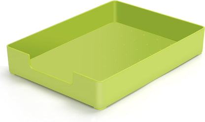 Letter-Size Tray Desk Letter Tray Paper Tray, Sturdy Heavy-Duty Plastic Printer Paper Tray, Single-Tier Stackable File Storage Organizer for Office Home (Clear)