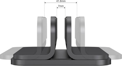 JOKItech Aluminum Laptop Vertical Stand Organizer, Sturdy Laptop Computer Holder Desktop Stand Compatible with new Retina Apple MacBook Pro/Air/Neo, Mac mini & iPad Pro - Black