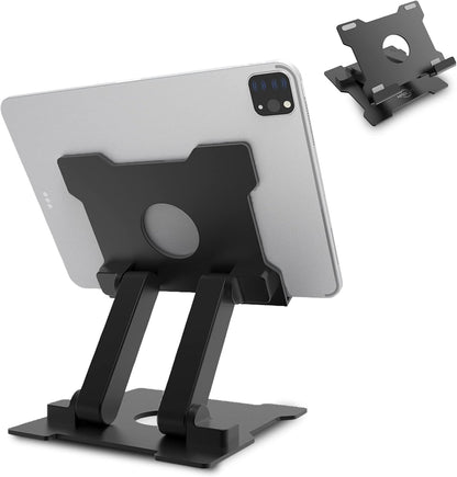 KABCON Quality Tablet Stand,Adjustable Foldable Eye-Level Aluminum Solid Up to 15-in Tablets Holder for Microsoft Surface Series Tablets,iPad Series,Samsung Galaxy Tabs,Amazon Kindle Fire,Etc.Silver
