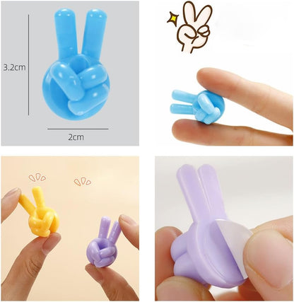 42Pcs Creative Silicone Thumb Up Wall Hook, Self Adhesive Cable Clips, Funny Cord Holders for Cables, Wall Decoration Hook Home/Office Data Cable Clip Wire Desk Organizer