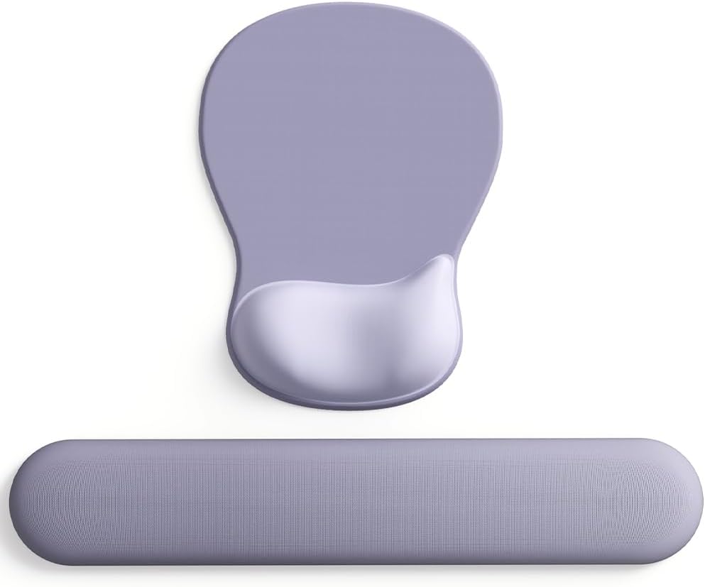 ErgoComfort Gel Wrist Rest Mouse Pad-Ergonomic Office Mousepad with Wrist Support-Non-Slip, Design Desk Accessories Mat for Home&Game Decor (09MochaSand Set)
