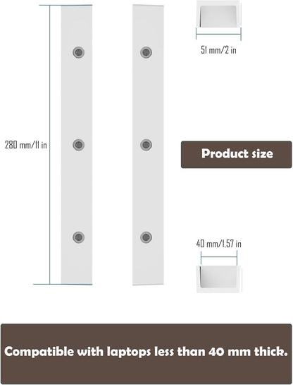 Under Desk Laptop Holder, Under Desk Rack for Keyboard and Small Devices Up to 40mm/1.57in Thick Like Macbooks, Surface, Routers, Modems, Cable Box, Network Switch and More (Black)