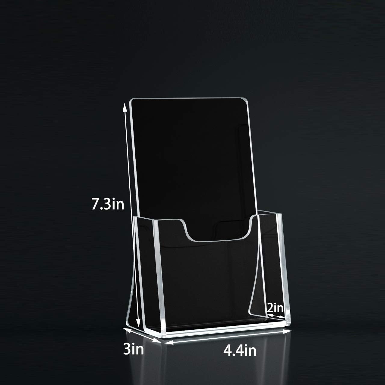 HIIMIEI Brochure Holder 8.5 x 11 inches, Acrylic Flyer Holder with 2 Pack, Plastic Stands for Displaying Magazines, Pamphlets, Literature, Brochures, Booklets, Menu