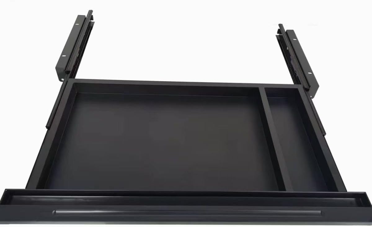 Under Desk Mounted Sliding Drawer to pull out, Attachable Desk Pencil Drawer Ball-Bearing Slides