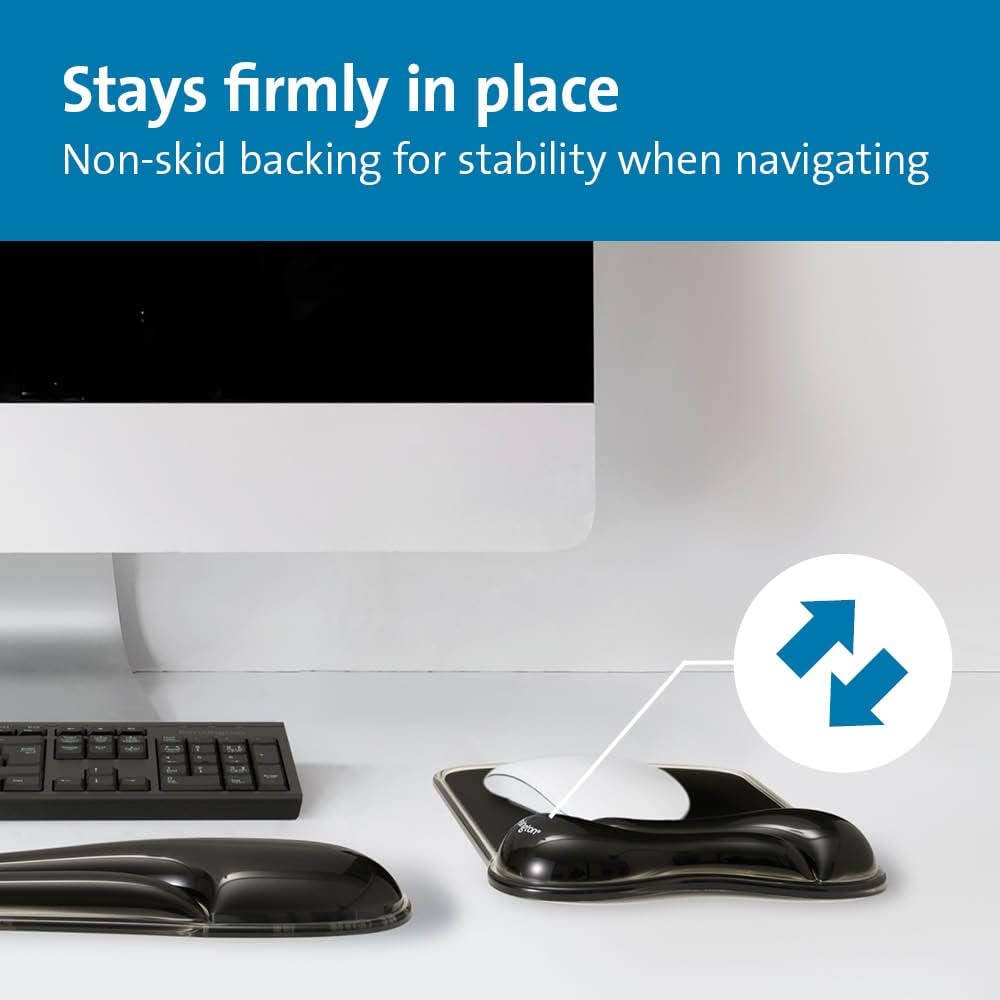 Kensington Duo Gel Mouse & Keyboard Wrist Rest Bundle Set, Ergonomic Keyboard and Mouse Pad With Wrist Support, Keyboard Wrist Rest, Computer Keyboard Pad, Cooling Gel, Non-Skid Backing, Blue K52920WW