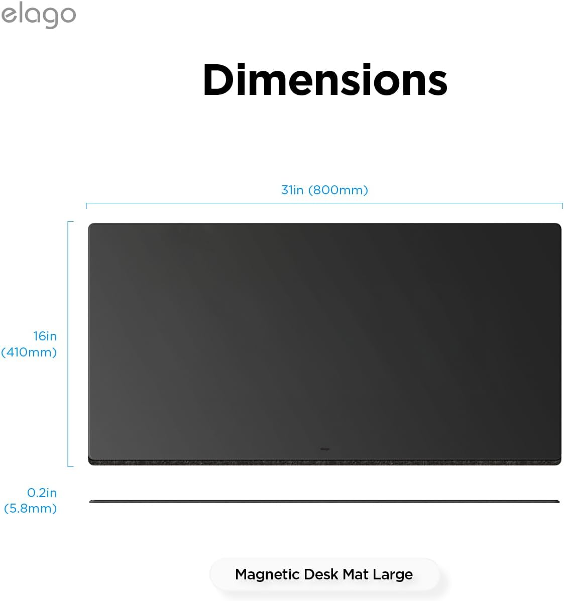 elago Smart Magnetic Desk Mat Compatible with All Magnetic Products -Paper Protector, Mouse Pad, Laptop, Non-Slip Top, Premium Waterproof Writing Pad for Office and Home (Stone [Large]