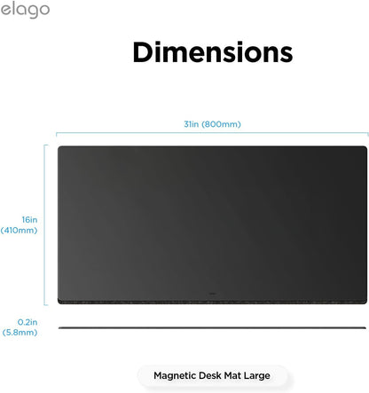 elago Smart Magnetic Desk Mat Compatible with All Magnetic Products -Paper Protector, Mouse Pad, Laptop, Non-Slip Top, Premium Waterproof Writing Pad for Office and Home (Stone [Large]