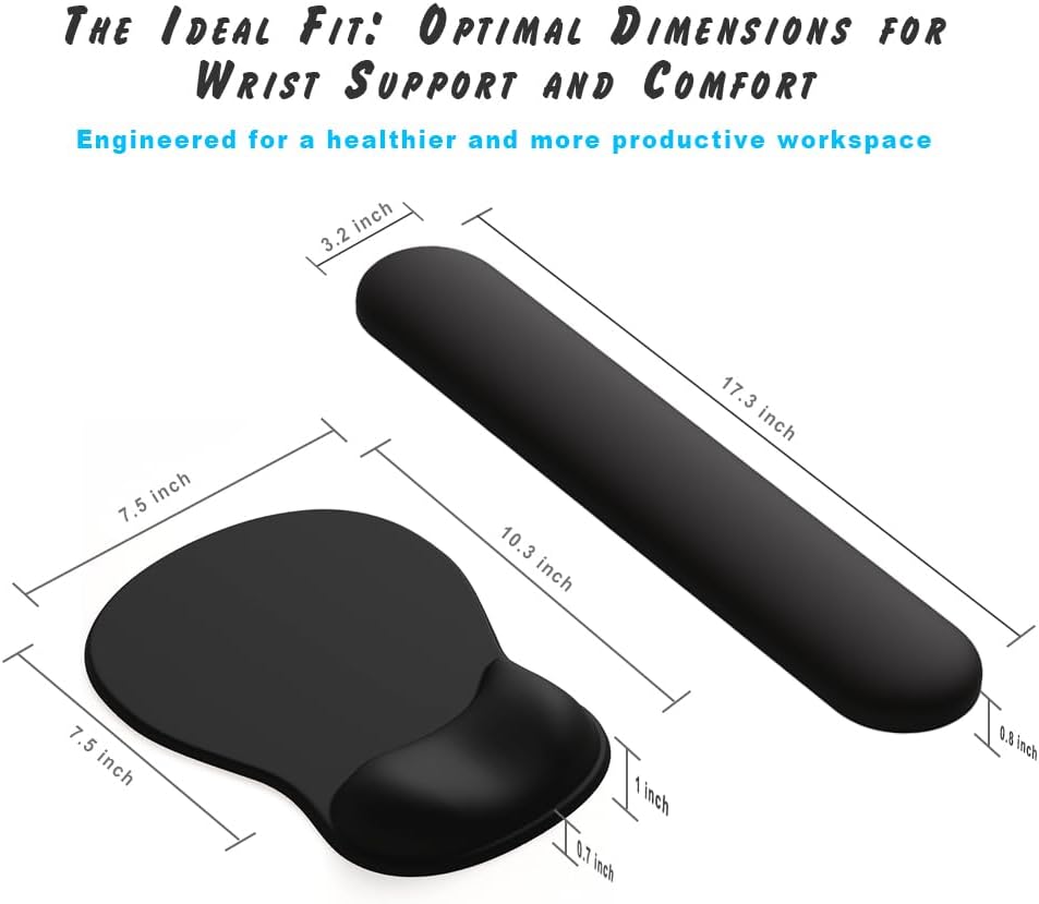 ErgoComfort Gel Wrist Rest Mouse Pad-Ergonomic Office Mousepad with Wrist Support-Non-Slip, Design Desk Accessories Mat for Home&Game Decor (09MochaSand Set)