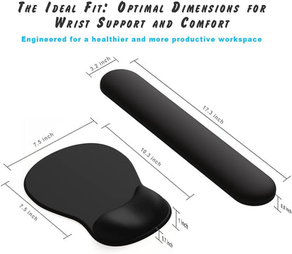ErgoComfort Gel Wrist Rest Mouse Pad-Ergonomic Office Mousepad with Wrist Support-Non-Slip, Design Desk Accessories Mat for Home&Game Decor (09MochaSand Set)