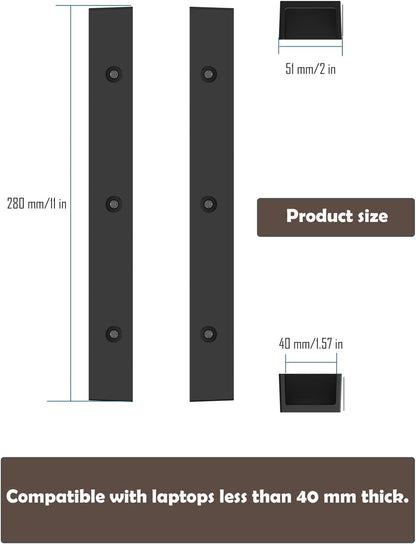 Under Desk Laptop Holder, Under Desk Rack for Keyboard and Small Devices Up to 40mm/1.57in Thick Like Macbooks, Surface, Routers, Modems, Cable Box, Network Switch and More (Black)
