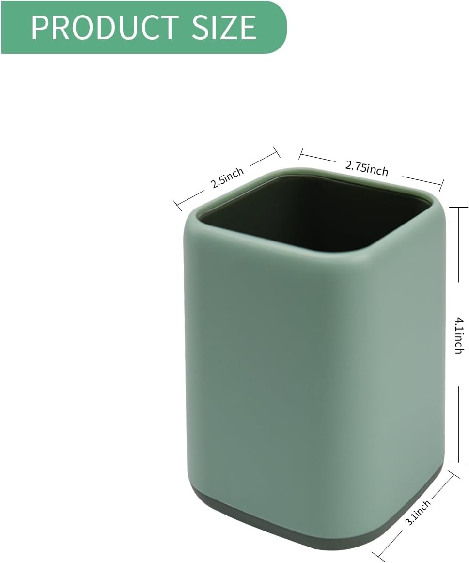 ZUFECY Pencil Holder, Pen Cup Makeup Brush Holder, Desktop Organizer Storage Case Scandinavian Design Stationery for School Home Office Supplies (Green)