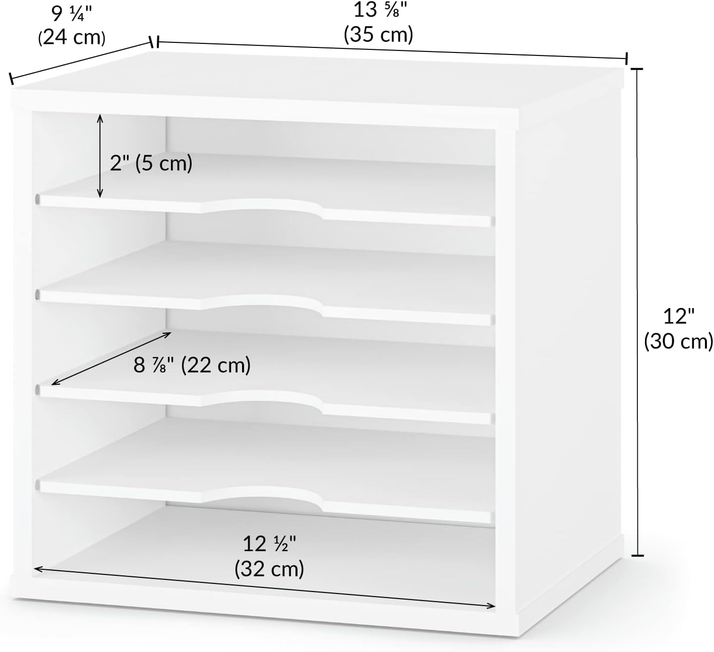 Ballucci File Organizer Paper Sorter, 5 Tier Adjustable Shelves Office Desk Organizer, 13 5/8" x 9 1/4" x 12", Black