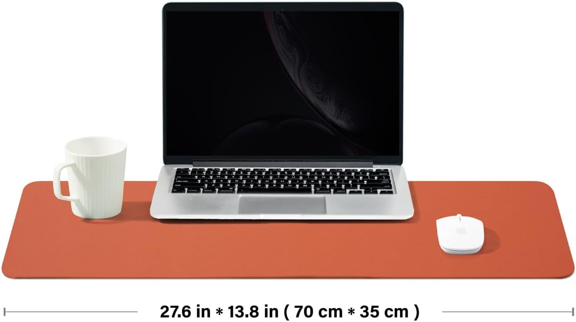 Cork Desk Mat - Dual-Sided Desk Pad for Office and Home - Desk Organization and Accessories - Ideal for Large Mouse Pad and Desk Mats on Top of Desks(Dark Green,90cmx 43cm)