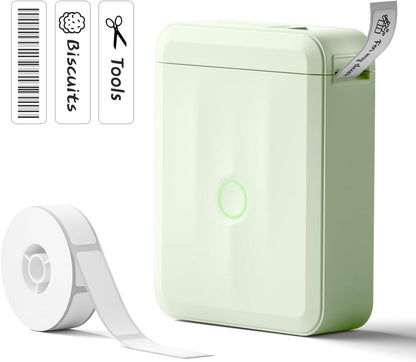 NIIMBOT Label Maker Machine Bluetooth Label Printer for School Home Office Organization, Wireless Mini Labeler D110 Upgraded Version, Label Machine with 1 Label Tape, White