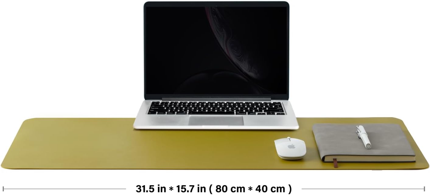 Cork Desk Mat - Dual-Sided Desk Pad for Office and Home - Desk Organization and Accessories - Ideal for Large Mouse Pad and Desk Mats on Top of Desks(Dark Green,90cmx 43cm)