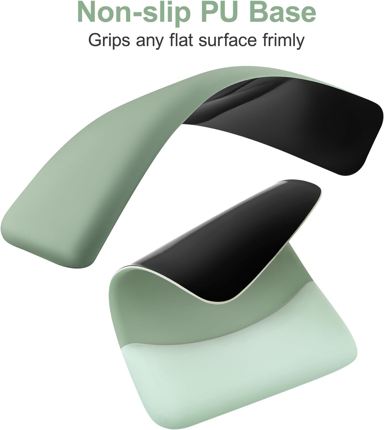 MOSISO Wrist Rest Support for Mouse Pad&Keyboard Set, Rectangular Ergonomic Mousepad Non-Slip Base Home/Office Pain Relief&Easy Typing Pad with Neoprene Cloth&Raised Silicone Lining, Green