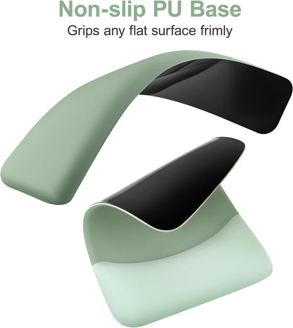 MOSISO Wrist Rest Support for Mouse Pad&Keyboard Set, Rectangular Ergonomic Mousepad Non-Slip Base Home/Office Pain Relief&Easy Typing Pad with Neoprene Cloth&Raised Silicone Lining, Green