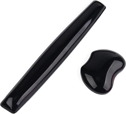Gel Keyboard Wrist Rest Set Plus - ABRONDA Keyboard & Mouse Wrist Support Pad Office, Computer, Laptop, Mac - Durable, Comfortable and Pain Relief- Black Set