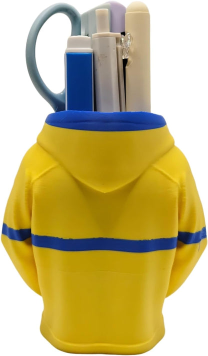 TIME&TRAVE Unique Sweatshirt Pen Holder for Desk, Creative Pencil Holder Desk Organizers, Office Supplies Decorations Idea Gift for Men Women Kids(Yellow)