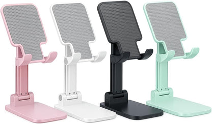 Premium Adjustable Cell Phone Stand, Foldable Desk Phone Holder for iPhone 16 15 14 13 12 11 Pro Max, Galaxy S25 S24 (White)
