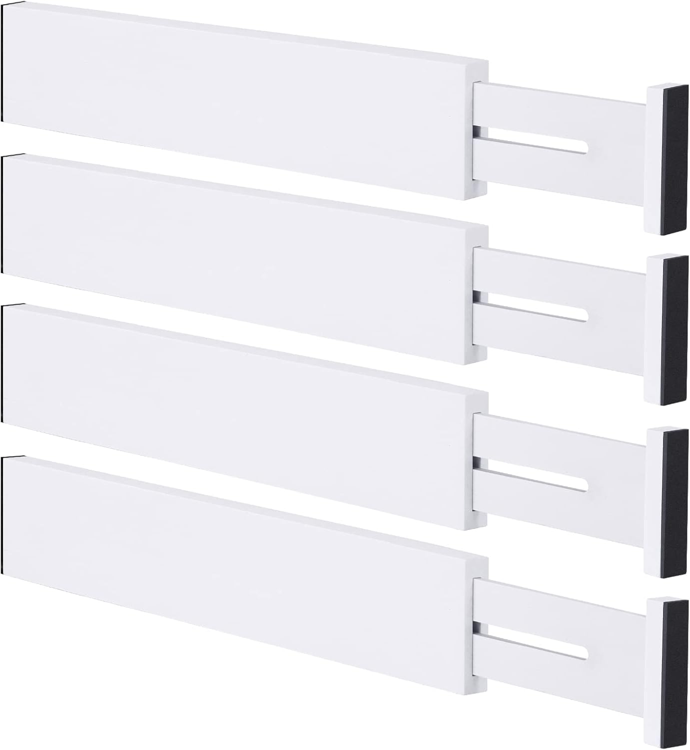 Bamboo Drawer Dividers,17-22" Adjustable Kitchen Drawer Organizer for Clothes,4 Pack Expandable Drawer Organization Separators for Bedroom,Bathroom,Dresser and Office,Natural