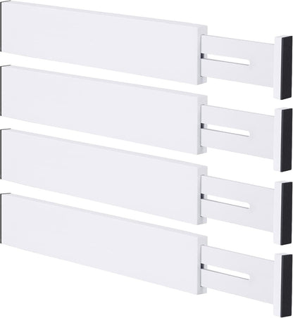 Bamboo Drawer Dividers,17-22" Adjustable Kitchen Drawer Organizer for Clothes,4 Pack Expandable Drawer Organization Separators for Bedroom,Bathroom,Dresser and Office,Natural