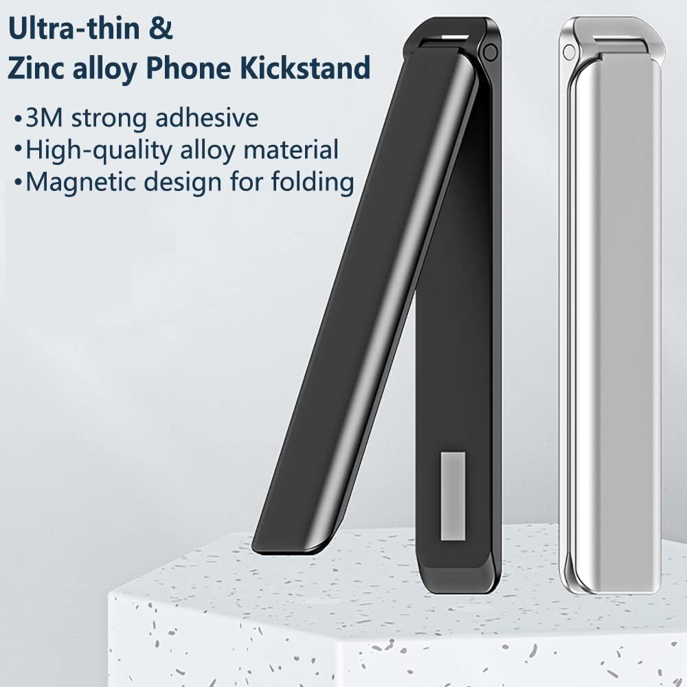 Kinizuxi Cell Phone Kickstand,Vertical and Horizontal Aluminum Phone Stand for Desk, Adjustable Phone Holder Stand for Desk Compatible with iPhone 14/13/12 Samsung Huawei All Smartphones-Silver