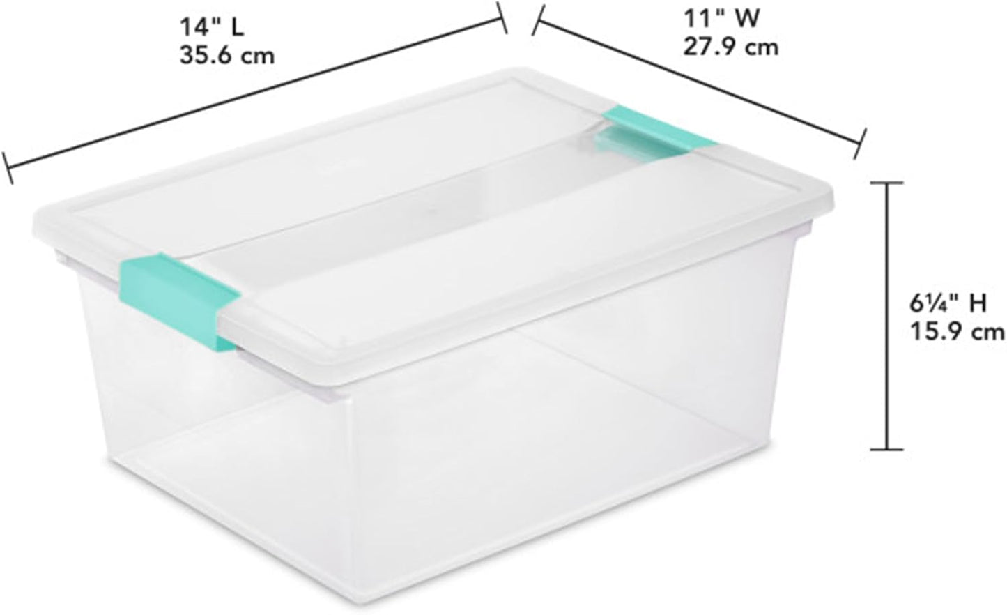 Sterilite 6-Pack Clip Box, Stackable Clear Plastic Bins with Latching Lids, Small - Writing, Arts or Crafts Supplies Storage Containers for Home, Office, Classroom and Workshop Organization