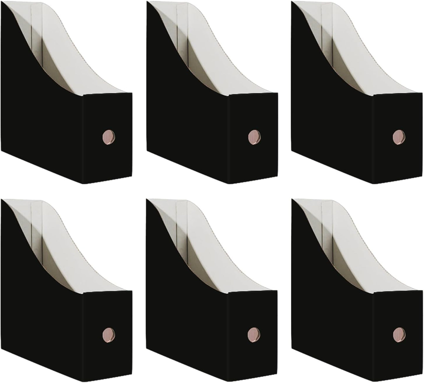 Limitliho Magazine File Folder Holder for Desk, Book Bins for Classroom Library,Office,Home, 10.6" H x 10.2" L x 3.5" W in Cardboard Paper Organizer (Six color, 6 Pack)