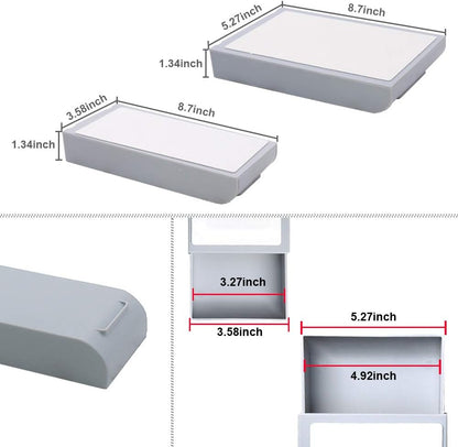 YOOUSOO 2 Pack Under Desk Storage Drawer Organizer, Hidden Slide Out Drawer Attachment, with Self - Adhesive Feature for Desktop and Table Organization, Hidden Under Desk