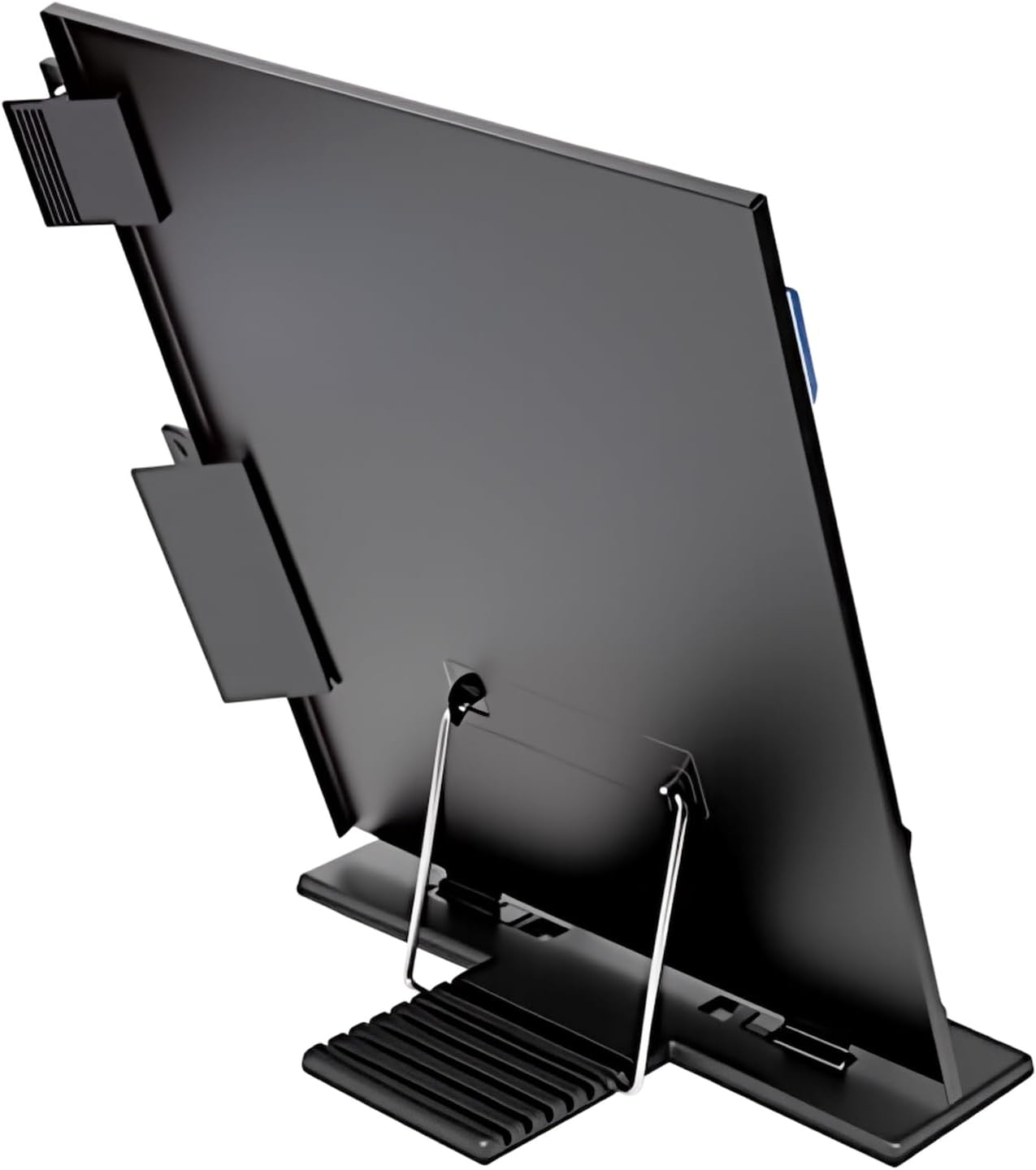 Black Desktop Document Book Holder Clipboard with 7 Adjustable Positions and Adjustable Clip and Line Guide for Typing Reading and Correct Bad Writing Posture