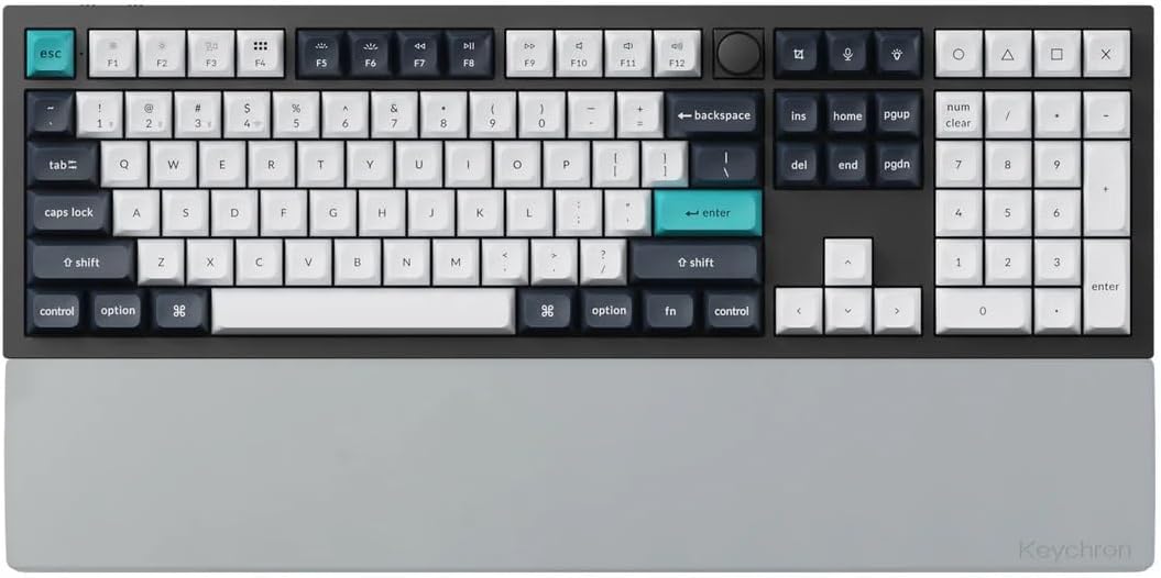 Silicone Wrist Rest for Keychron K10 Pro / K10 Max/ K10 HE / Q6 / Q6 Pro / Q6 Max / Q6 HE / V6 / V6 Max, 17.6" Non-Slip Palm Rest, 100% Full-Sized Mechanical Keyboards Support with Typing Pain Relief