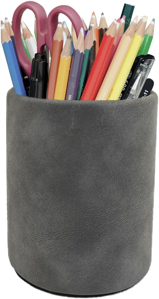 Pen Holder for Desk Pencil Organizer Cute Cup Holders Aesthetic (Black, 3.94" x3.15" x3.15")