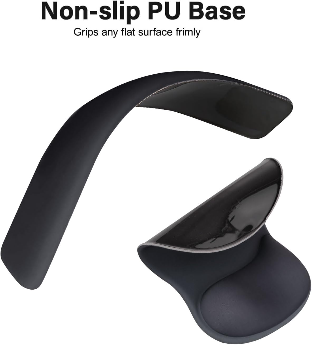 MOSISO Wrist Rest Support for Mouse Pad&Keyboard Set, Ergonomic Mousepad with Concave Curved Memory Foam, Non-Slip Base Pain Relief Comfortable Rectangular Easy Typing Pad for Home/Office, Black