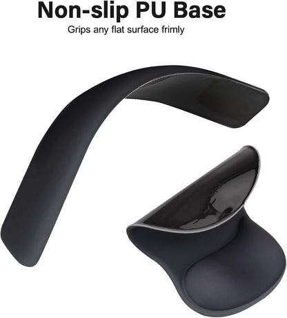 MOSISO Wrist Rest Support for Mouse Pad&Keyboard Set, Ergonomic Mousepad with Concave Curved Memory Foam, Non-Slip Base Pain Relief Comfortable Rectangular Easy Typing Pad for Home/Office, Black