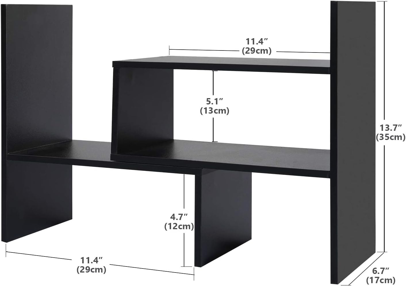 Sorfity Adjustable Desktop Bookshelf, Desk Organizer Display Shelf Counter Top Bookcase Free Style Display Shelf Rack Office Supplies Storage Shelf Book Multipurpose Bookshelf for Office Kitchen