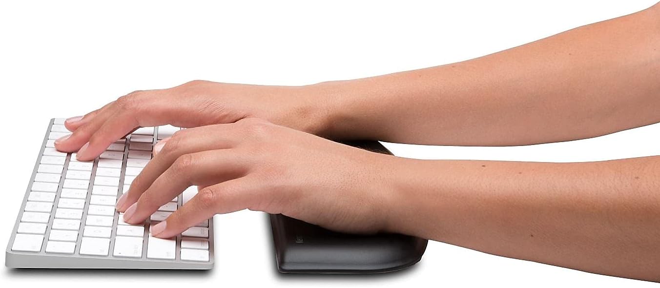 Kensington ErgoSoft Wrist Rest for Slim, Compact Keyboards, Black (K52801WW), 3.9 x 0.4 x 11.1 inches