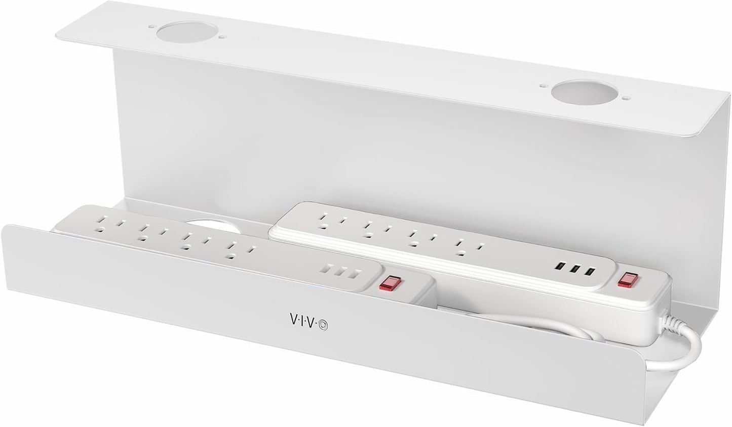 VIVO Under Desk 17 inch Cable Management Tray, Cord Organizer, Home Office Desk Accessories, White, DESK-AC06-1CW