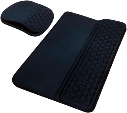 Keyboard Wrist Rest -Ergonomic Keyboard Stand with Wrist Rest- with Carpal Tunnel Pain Relief Massage Bumps and Full Memory Gel Design - Ideal Frequent Computer (Black)
