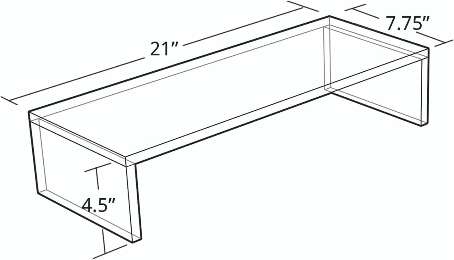 Azar 515360 Acrylic Monitor Stand Riser – Made in USA Laptop stand and Monitor Riser Acrylic Monitor Stand Riser Clear Laptop Stand for Desk Ergonomic Display Riser, Clear (21-Inch-Luxury Handcrafted)
