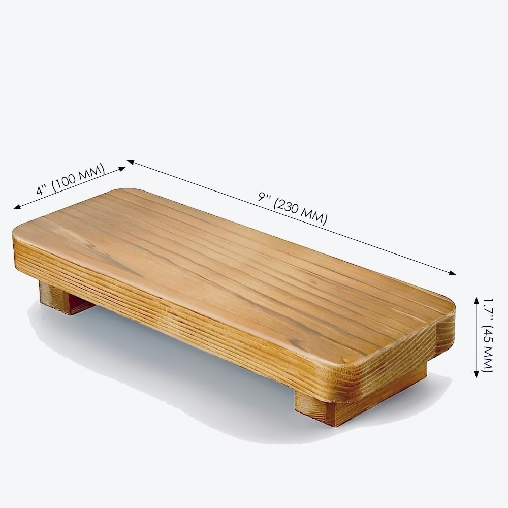 Wood Risers for Desk Organizer, Tray For Bathroom, Riser for kitchen counter, Wood Stand For Kitchen Counter, Perfume Organizer Plant Stand (Natural, 9 x 4 Inches)