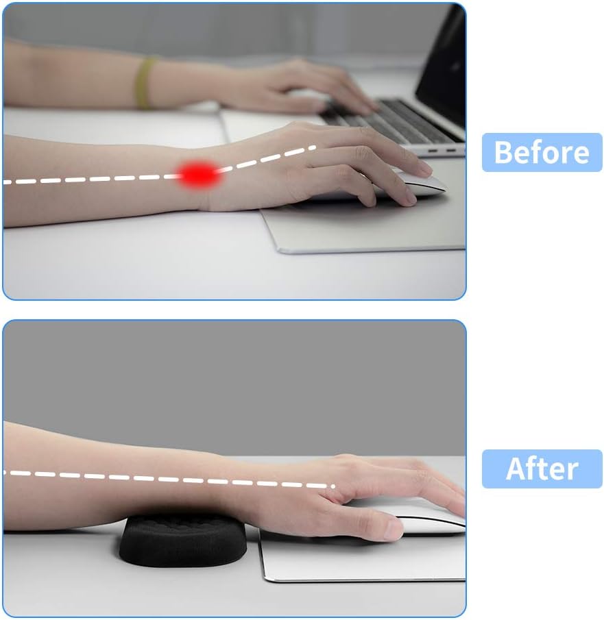 Vaydeer 60%-75% Keyboard Wrist Rest, Memory Foam Hand Rest Support Pad Padded for Office, Computer, Laptop, Mac Typing and Wrist Pain Relief and Repair(14.17inch,Black)