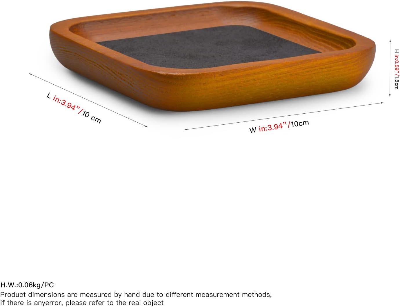 Oirlv Solid Wood Jewelry Display Tray Small Jewelry Tray Rings Earrings Bracelets Necklace Holder Organizer(Rectangle, Grey)