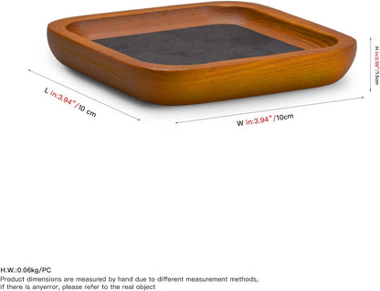 Oirlv Solid Wood Jewelry Display Tray Small Jewelry Tray Rings Earrings Bracelets Necklace Holder Organizer(Rectangle, Grey)