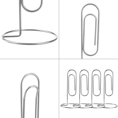 5.2 Inch Desktop Memo Holder, 4 Pack Jumbo Metal Desk Paper Clip Organizer for Office Table, Place Card, Bills, Photos, Table Numbers, Multi-Purpose Document Stand Accessory